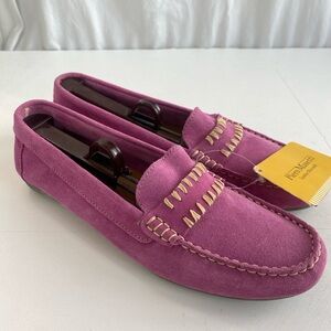 Piero Masetti Loafers EU 41 US 9.5 Pink Suede Leather Driving Moccasins NWT
